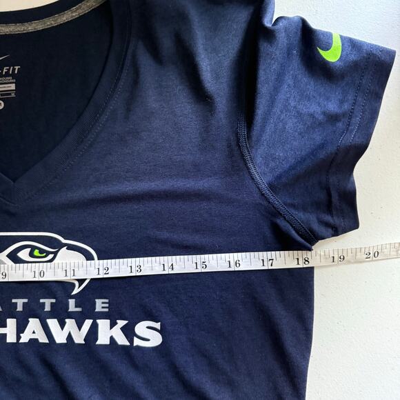 Nike Dri-Fit Seattle Seahawks V-Neck T-Shirt Women’s Medium Blue - Picture 6 of 7